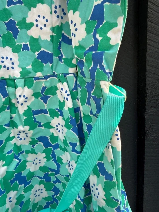 Vintage Lilly Pulitzer style,The Vested Gentress puff sleeve full skirt floral - Picture 5 of 8